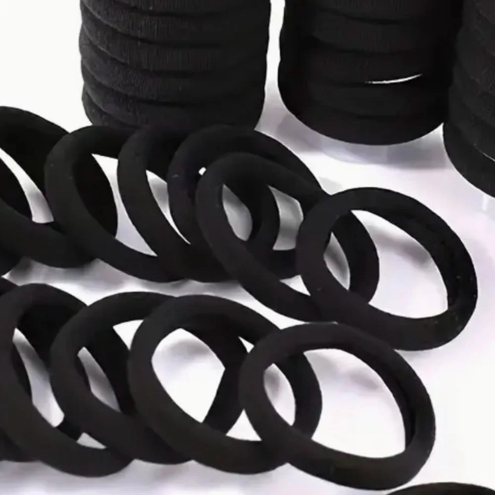 30 Pcs Simple Black Seamless Elastic Hair Ties‎